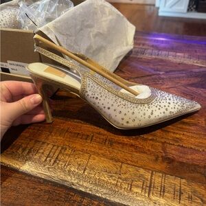 Dolce Vita Kaye crystal heels gold mesh in neutral